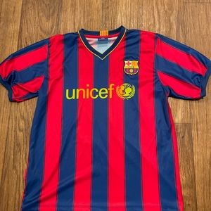 FC Barcelona Lionel Messi Official Unicef Football Soccer Jersey Sz Large